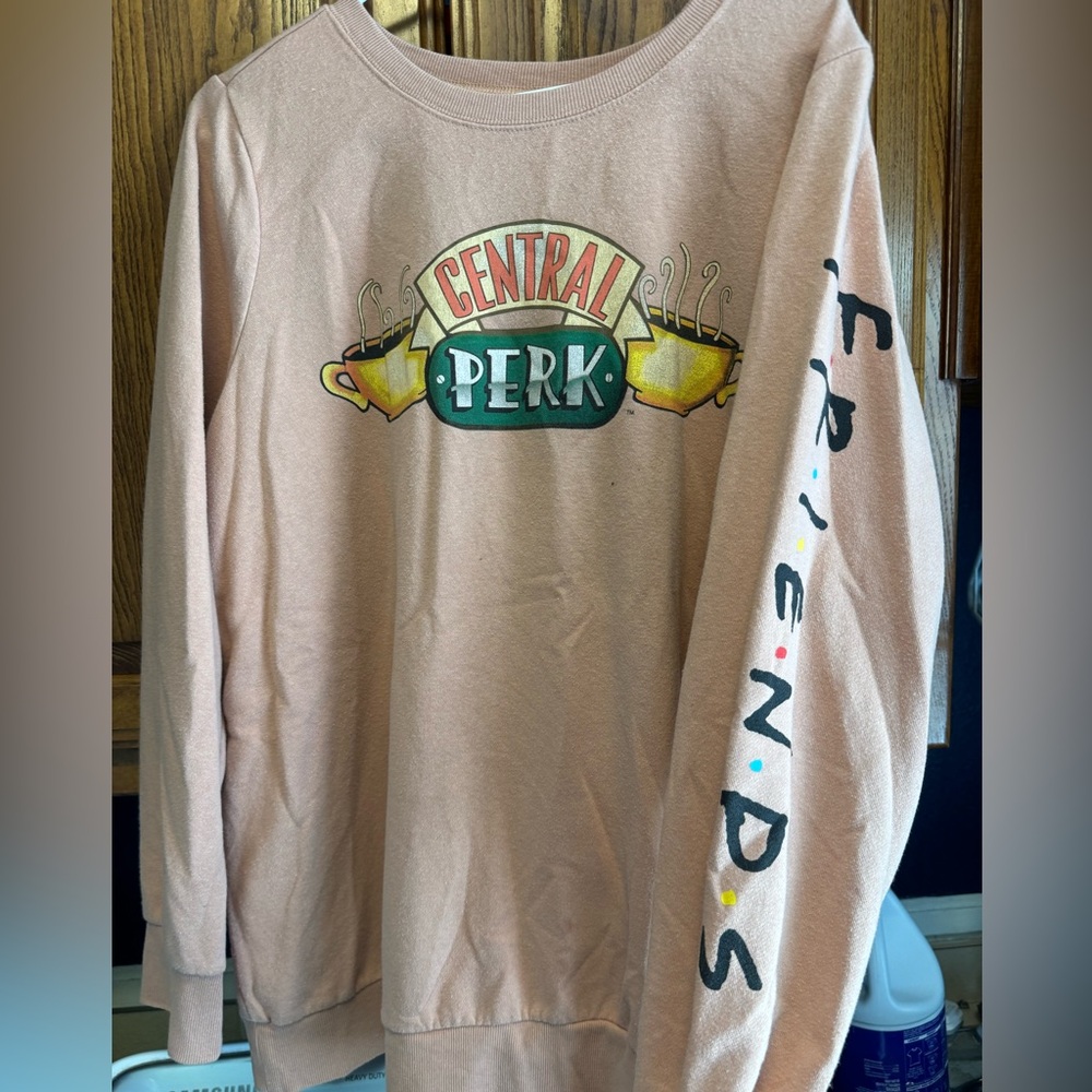 Torrid size 2 Central Perk Friends Pinkish Beige Sweater